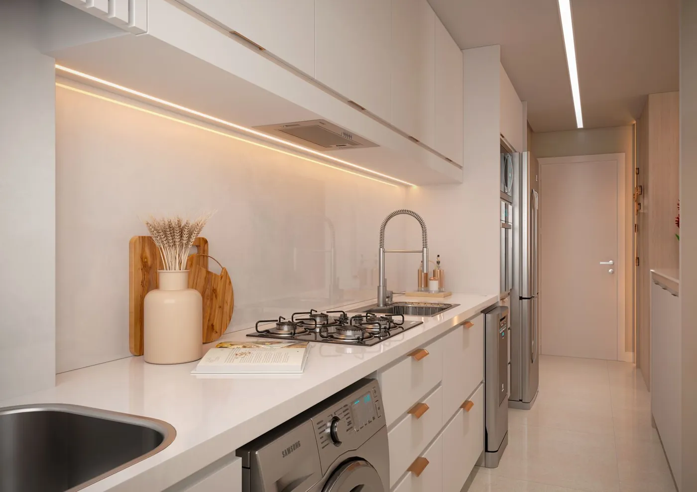 Cozinha do apartamento decorado